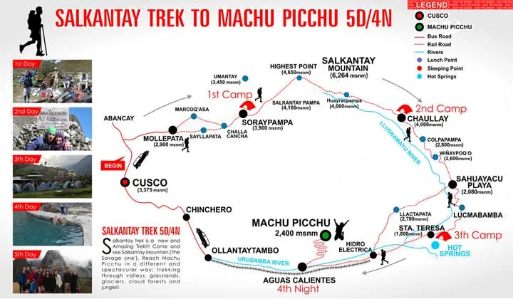 Salkantay trek to Machu Picchu, Peru.