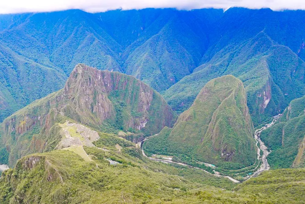 A breathtaking view of the ruins and the area from the Machu Picchu Mountain