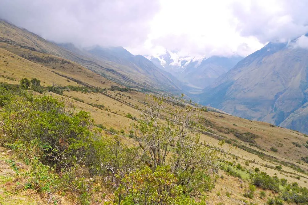 A peaceful scenery on the Salkantay trek in Peru