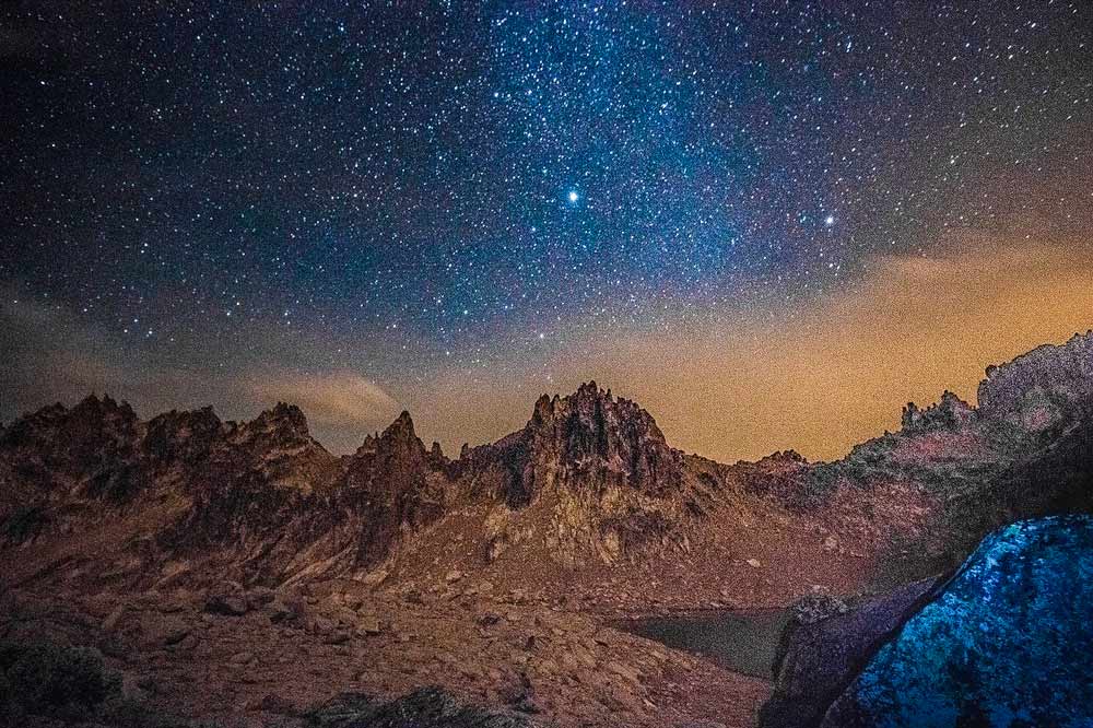 Many stars in the night sky of Patagonia