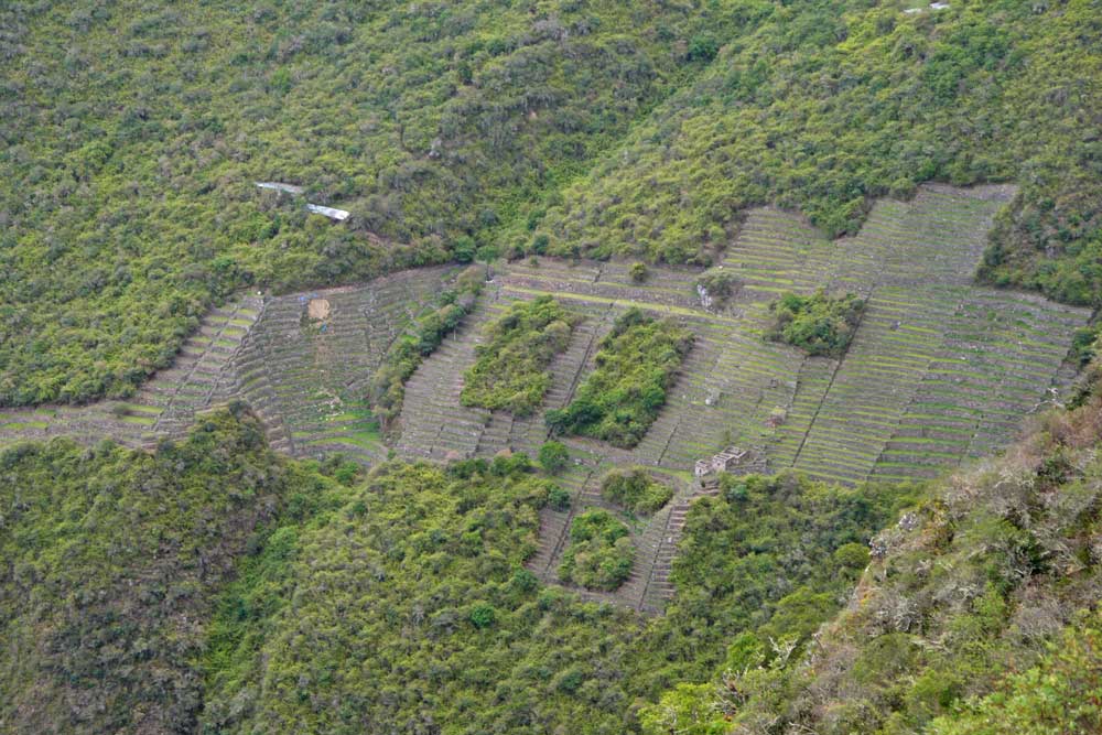 Lower Choquequirao ruins from the trek