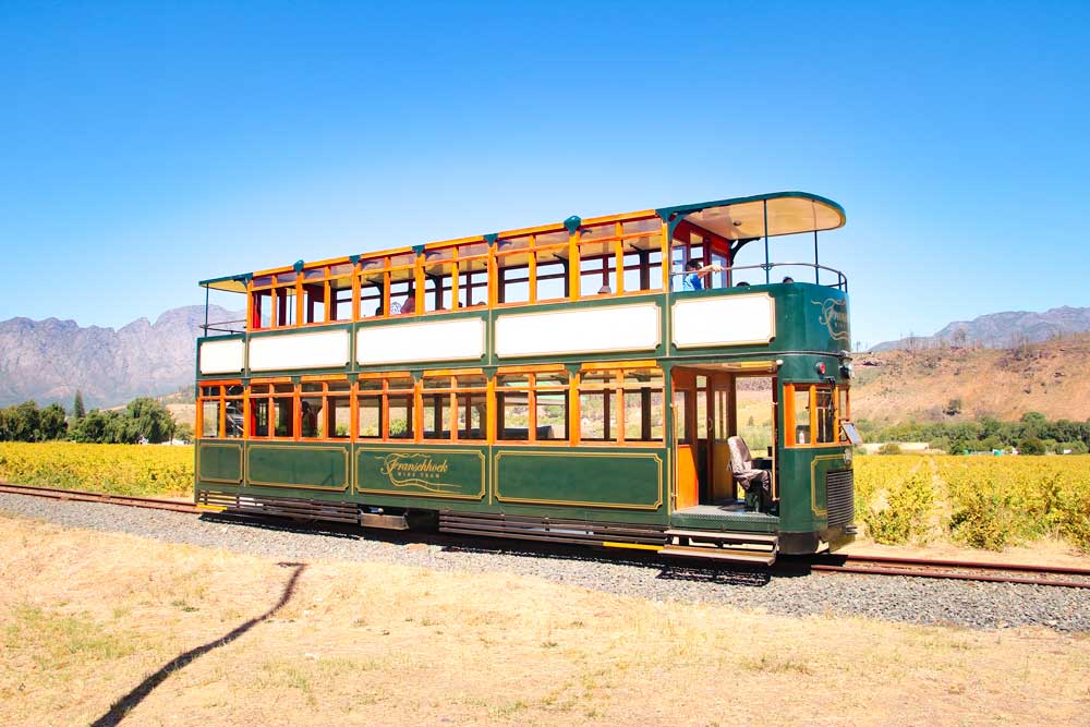 Franschhoek wine tram is a great way to do wine tasting in the area