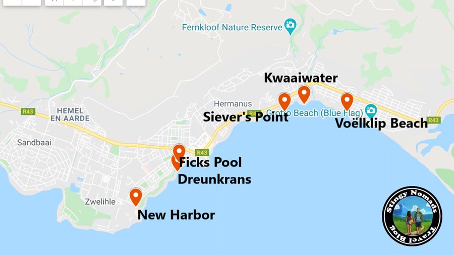 hermanus whale watching map