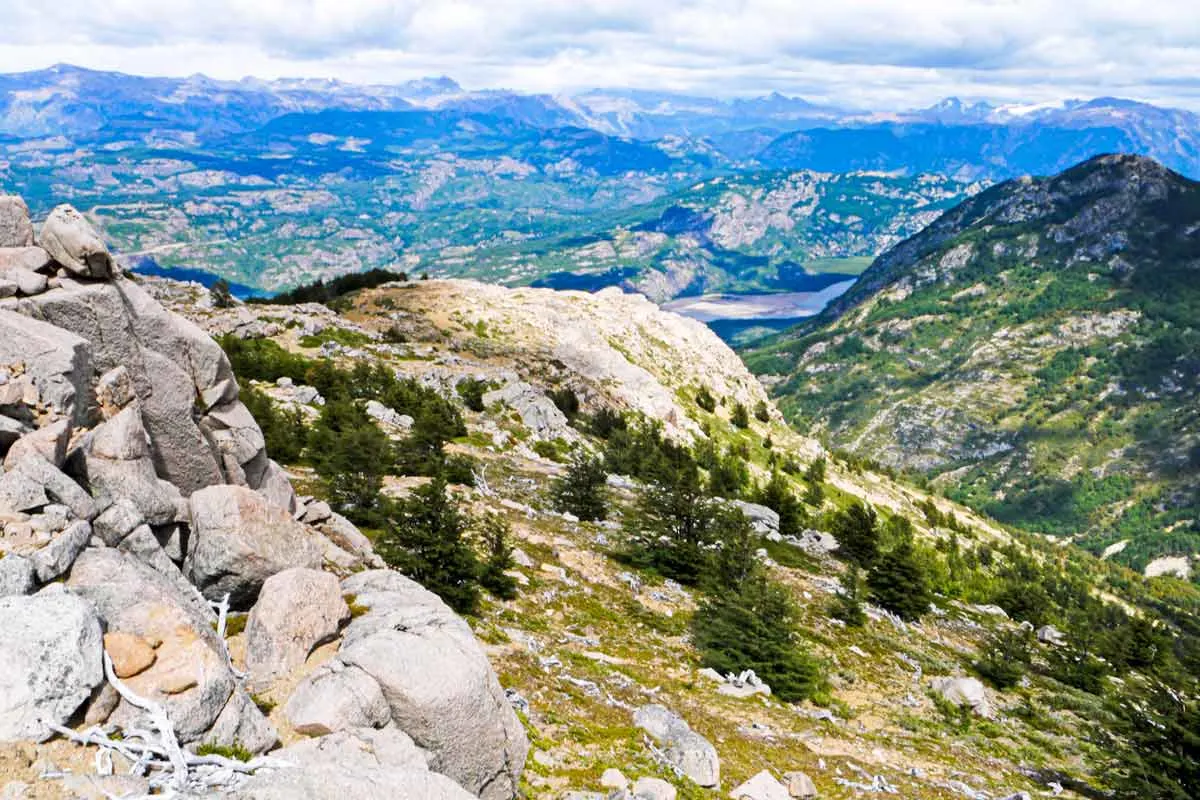 A view of the area from the top of the mountains in Cerro Castillo