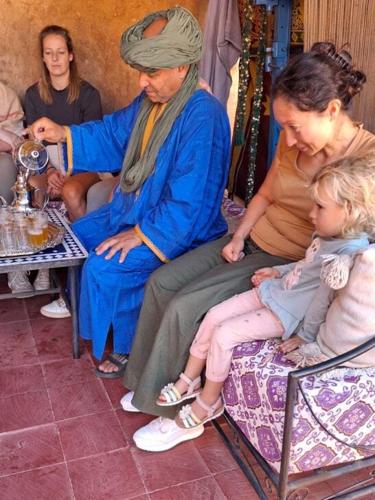 Berber man pouring traditional tea