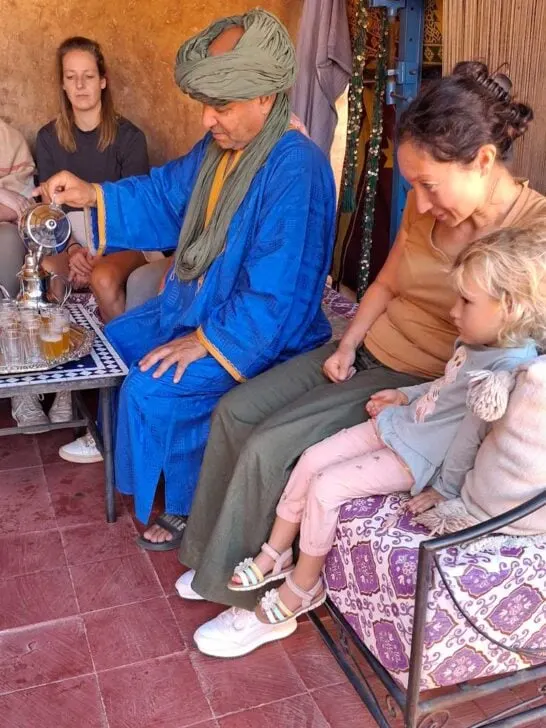 Berber man pouring traditional tea