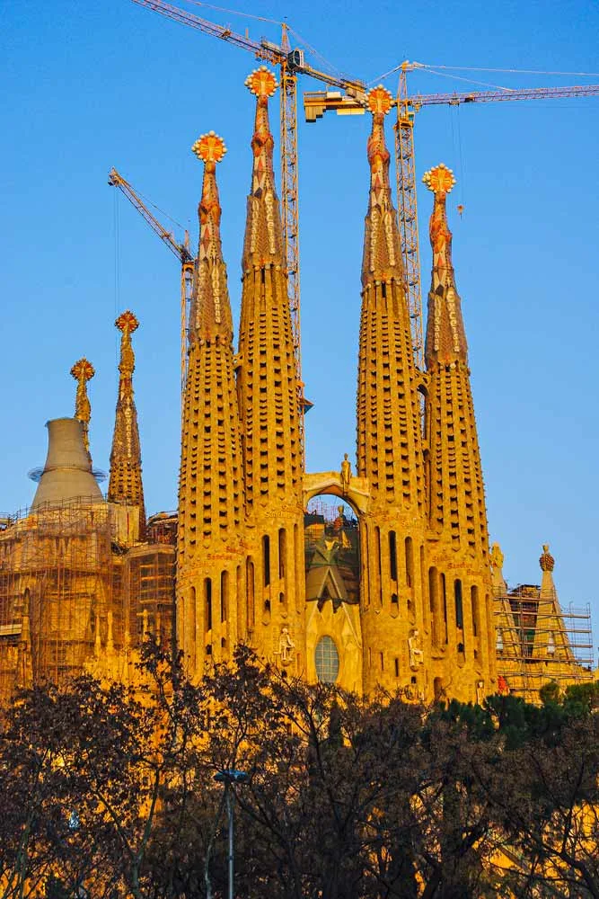 Sagrada Family in Barcelona at the sunset