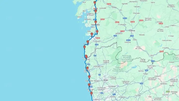 camino coastal route google maps