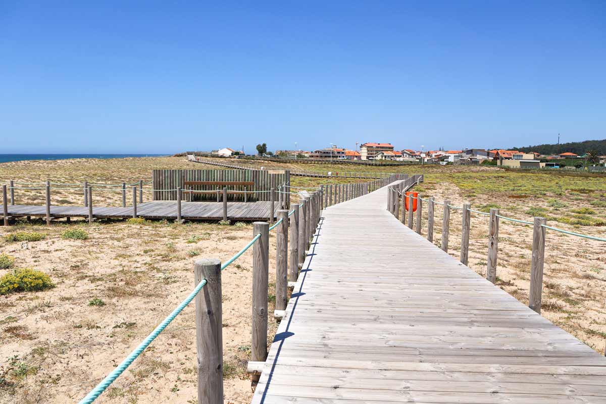 A boardwalk on the Coastal route from Porto