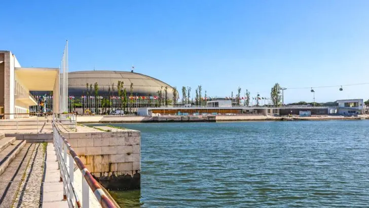 The convention center and cable car, Parque das Na&ccedil;&otilde;es, Lisbon