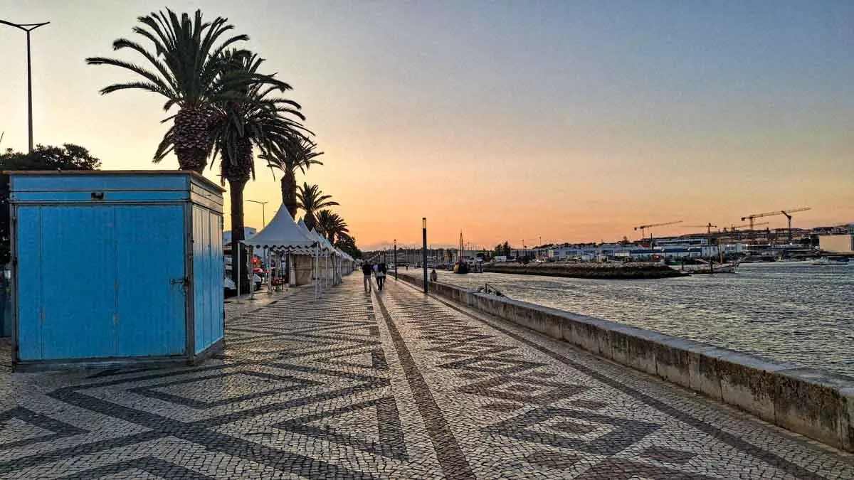 prominade orange glow at sunset