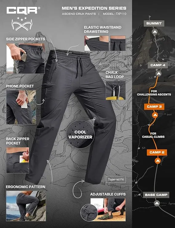 Men\'s Lightweight Vent Hiking Pants, Water-Resist