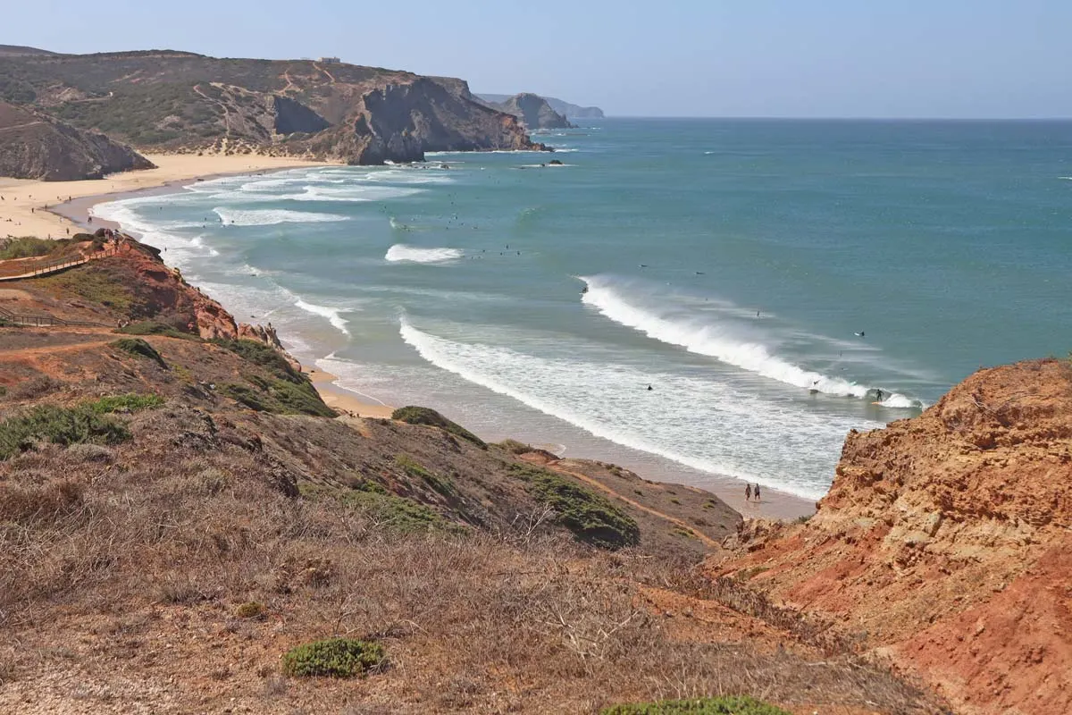 long white beach from a look out point