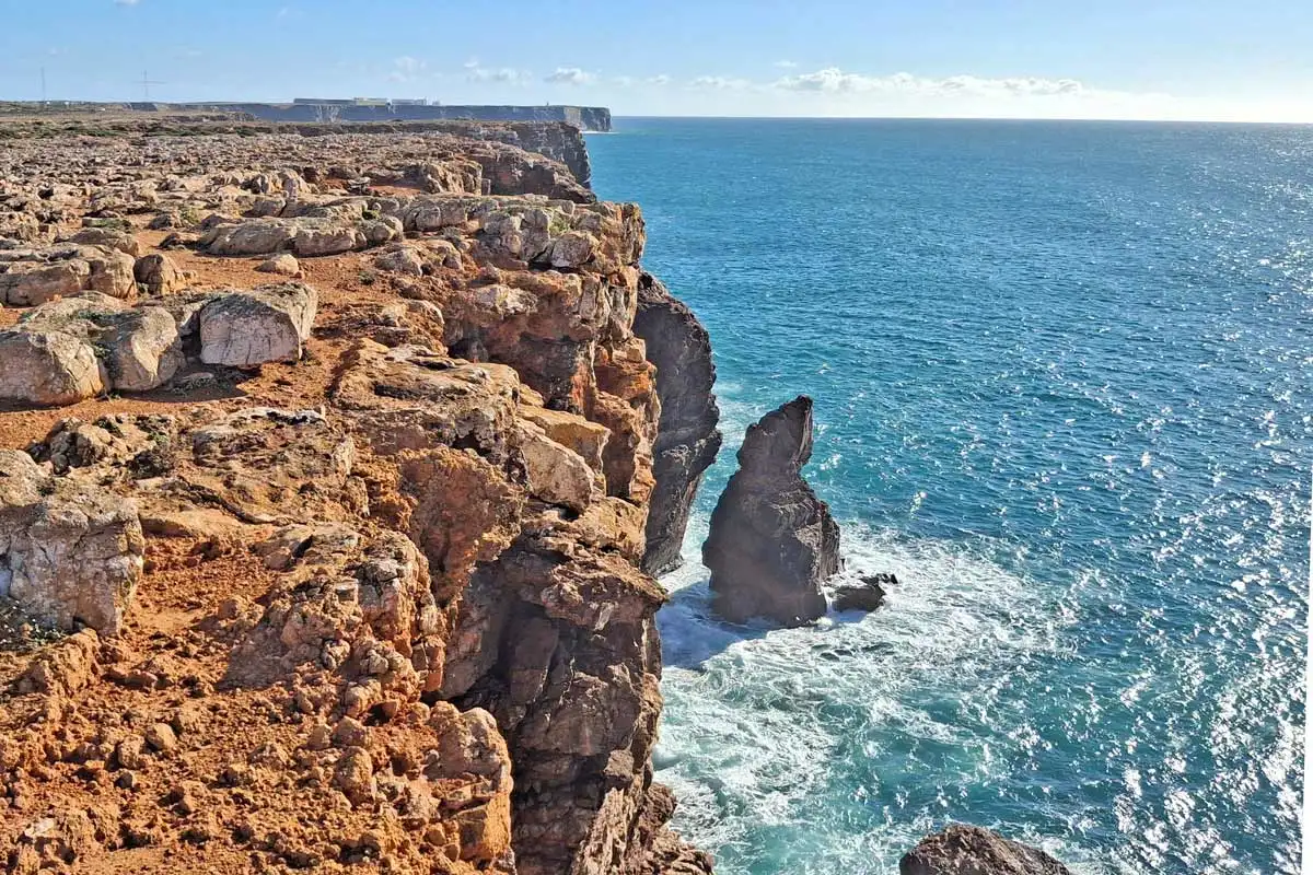 ocean next to the cliffs, high drop