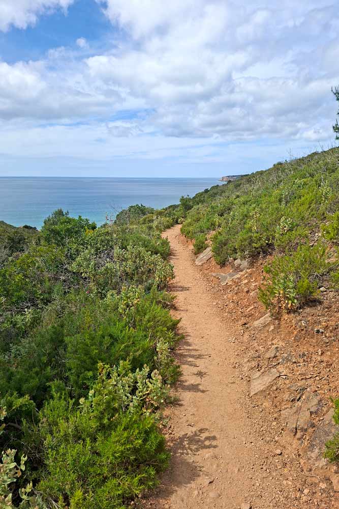 A hiking trail along the cliffs near Salema, Algarve