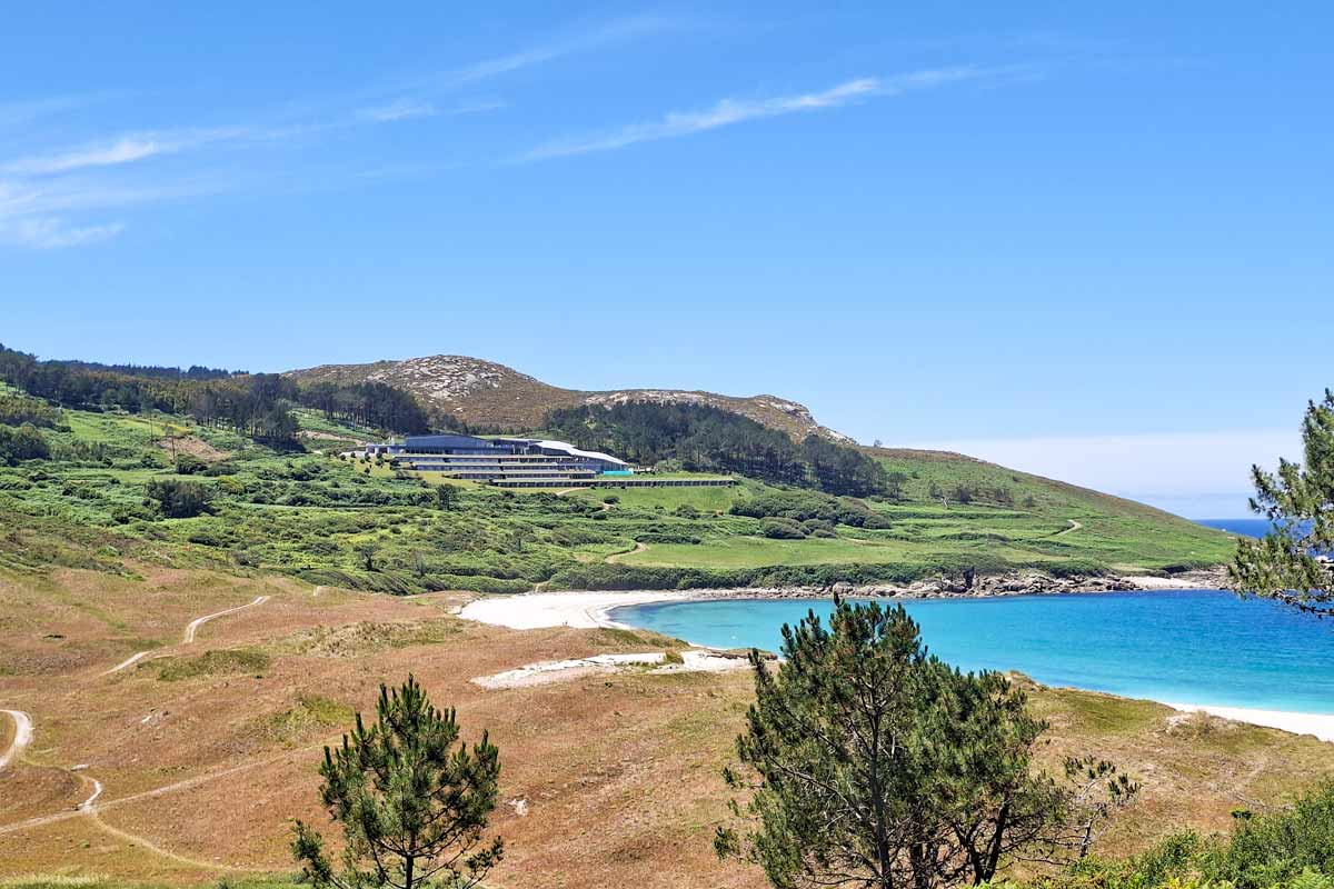 A white-sand Lourido Beach near Muxia, Galicia