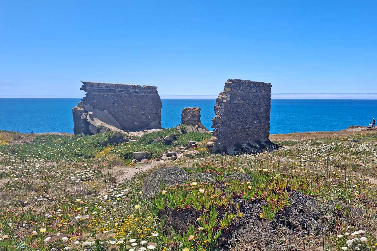ruins overlooking the ocean