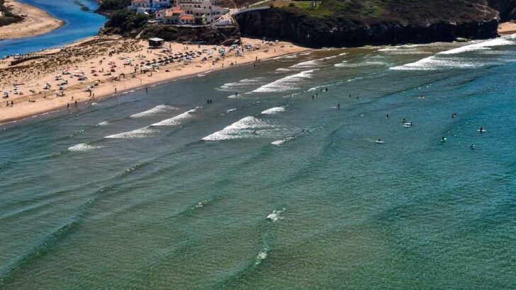 ocean and river beach