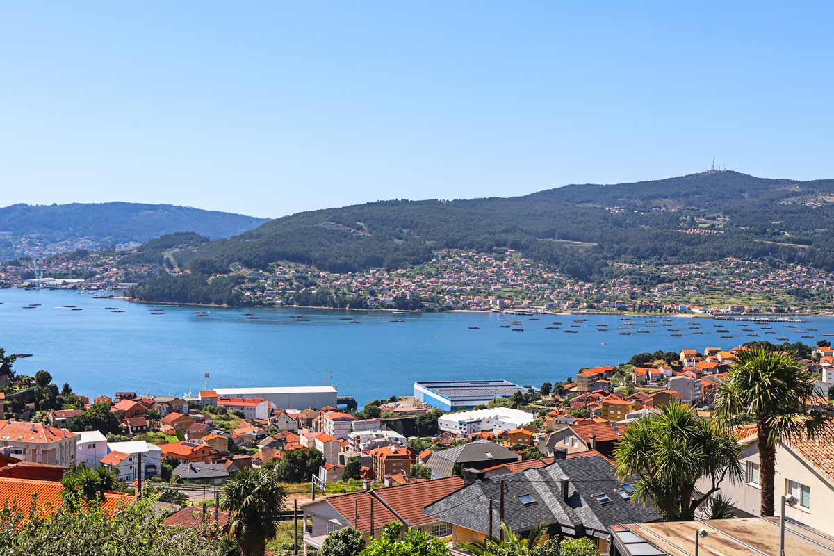 A view of Vigo bay from the Camino route between Vigo and Redondela