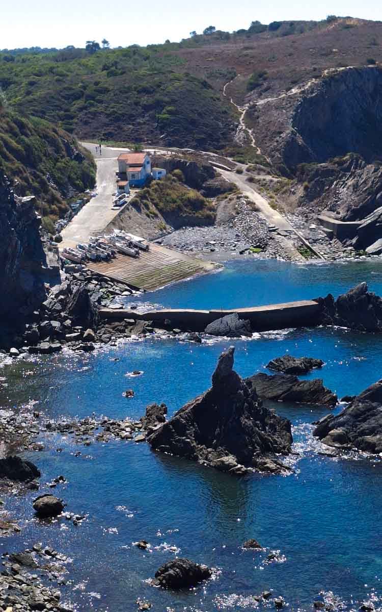 beautiful little fishing harbor below the cliffs